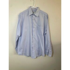 Perry Ellis Dress Shirt Men 15.5 32/33 Light Blue Good Premium Collection Pocket